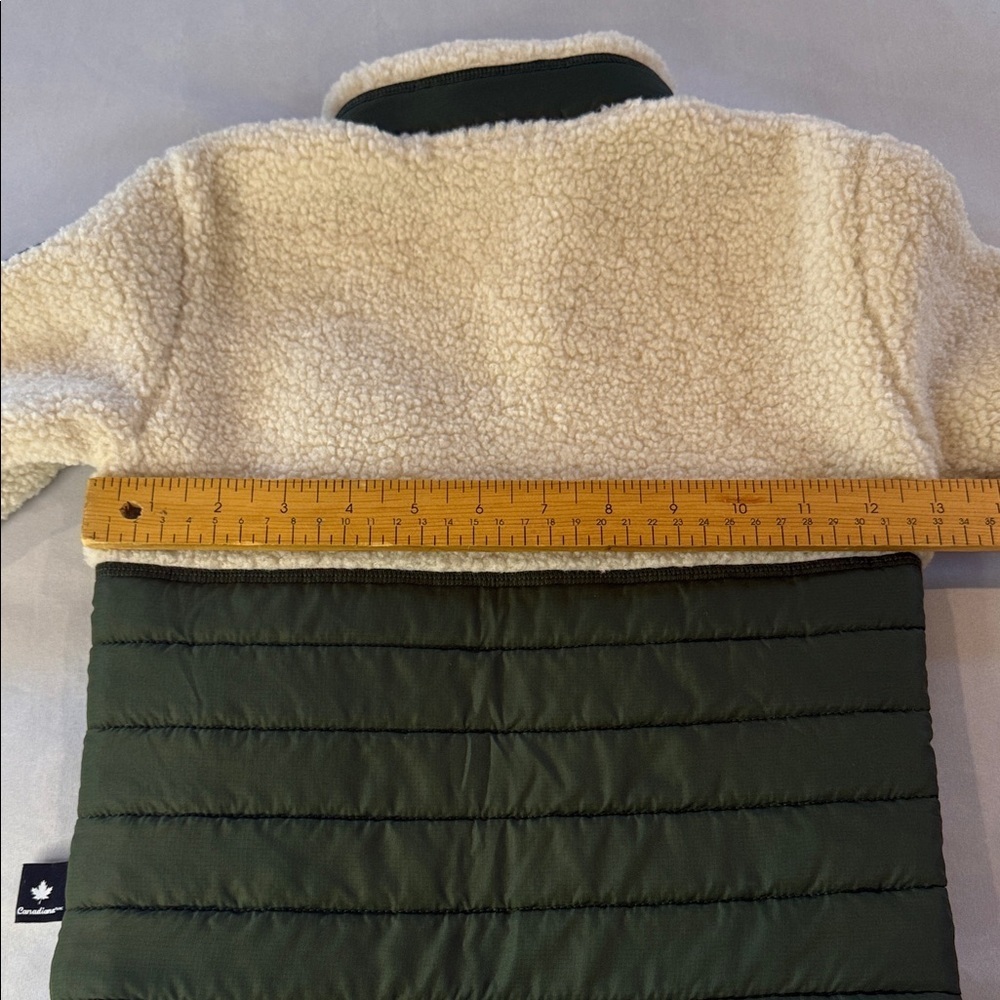 Canadiana Kids Jacket Sherpa Fleece Green and Cream Unisex Toddler Size 3T - Picture 10 of 15